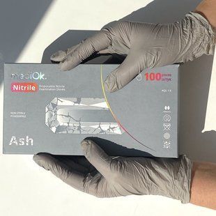 Рукавички нітрилові MediOk Ash, розмір S, сірого кольору 100 шт 11 фото