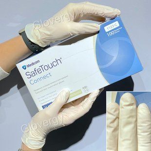 Рукавички латексні текстуровані без пудри Medicom SafeTouch, розмір M, 100 шт 647 фото
