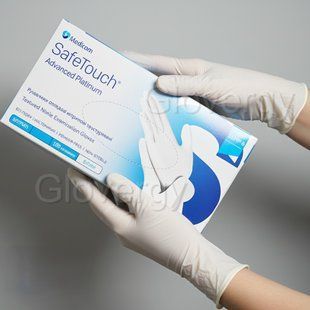 Рукавички нітрилові Medicom SafeTouch Advanced Platinum білого кольору, розмір S, 100 шт 67 фото