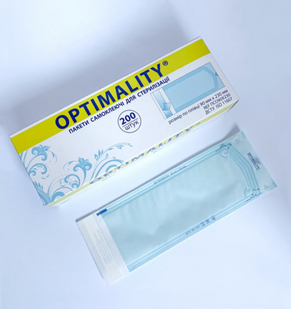 Самоклеючі пакети для стерилізації паром Optimality, 90 х 230 мм, 200 шт. 1 фото
