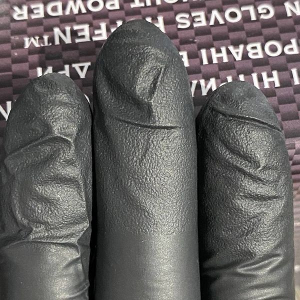 Рукавички нітрилові, Hoffen, чорного кольору, розмір L, 100 шт. 00048 фото