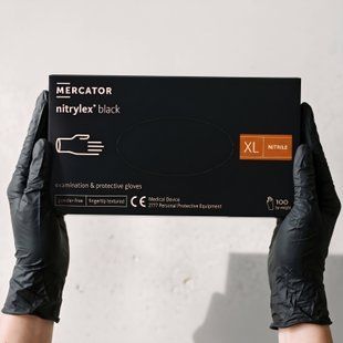 Перчатки нитриловые, Nitrylex Black, черного цвета, размер XL, 100 шт 206 фото