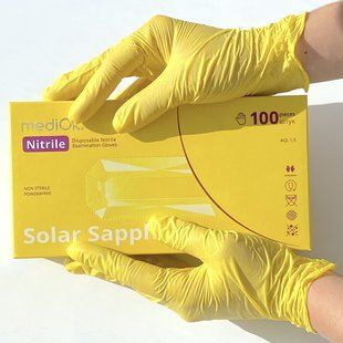 Рукавички нітрилові жовтого кольору Mediok Solar Sapphire, розмір S, 100 шт 650 фото