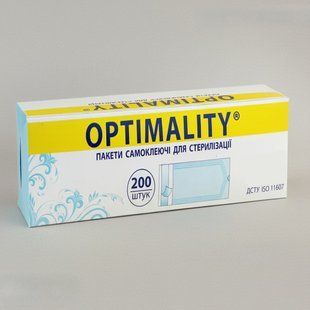 Самоклеючі пакети для стерилізації паром Optimality, 191 х 330 мм, 200 шт. 1 фото
