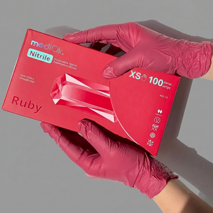 Рукавички нітрилові MediOK Ruby бордового кольору, розмір XS, 100 шт 93 фото