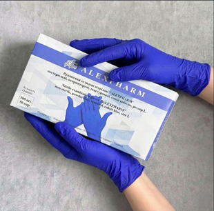 Перчатки нитриловые (3,2 г.) Alexpharm Cobalt blue размер XS S M L синего цвета, 100 шт L 491 фото